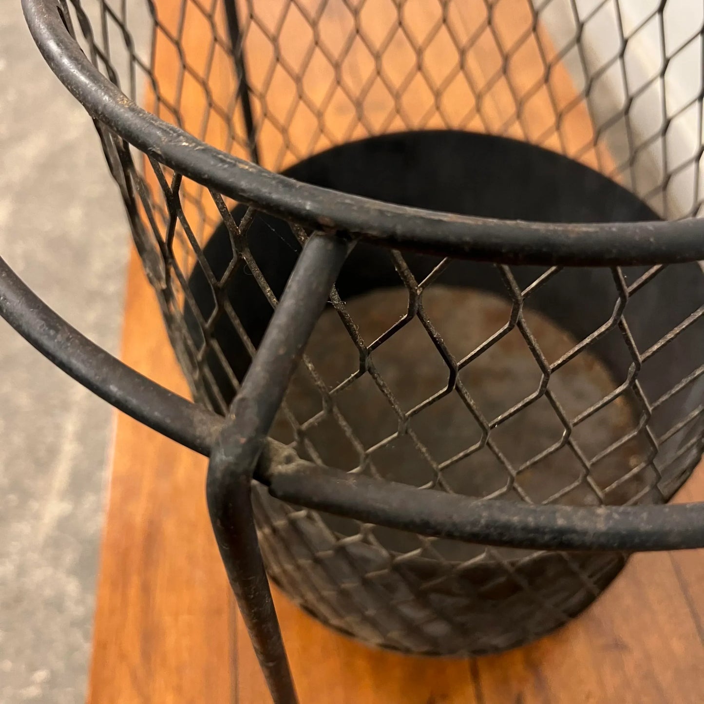 Maurice Duchin Mid Century Modern Iron Wastebasket