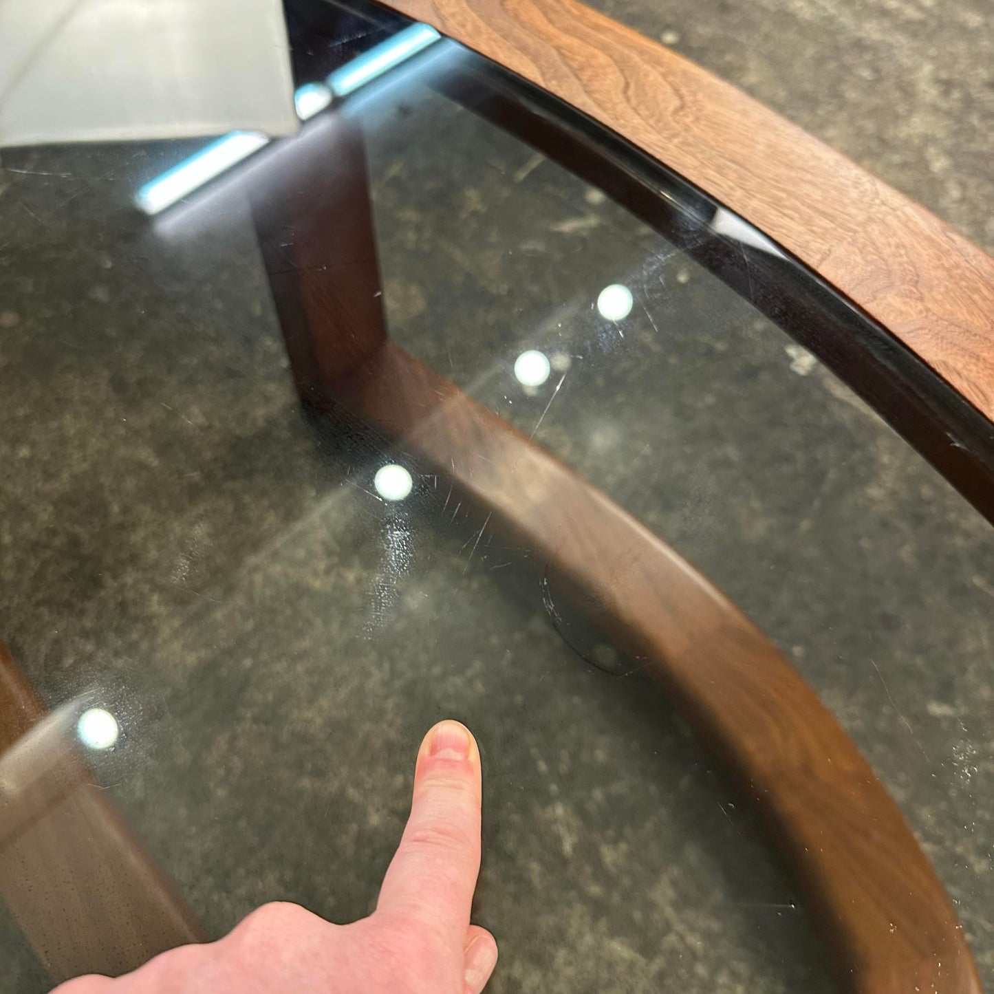 Biomorphic Walnut and Glass Studio Coffee Table by Ben Mack
