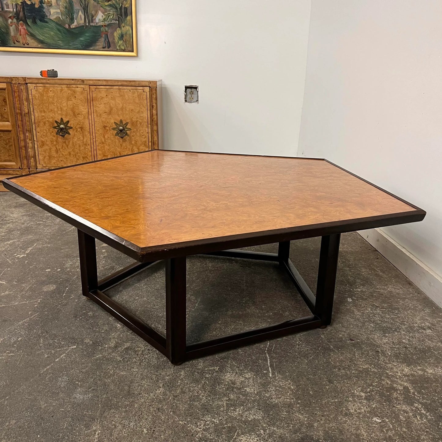 Edward Wormley for Dunbar Burlwood Pentagonal Coffee Table