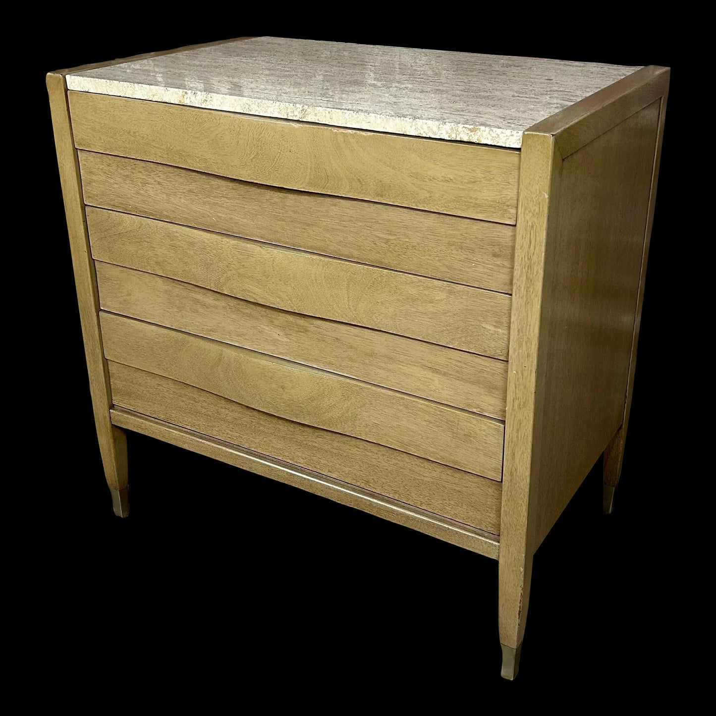American of Martinsville Travertine Marble Top Chest