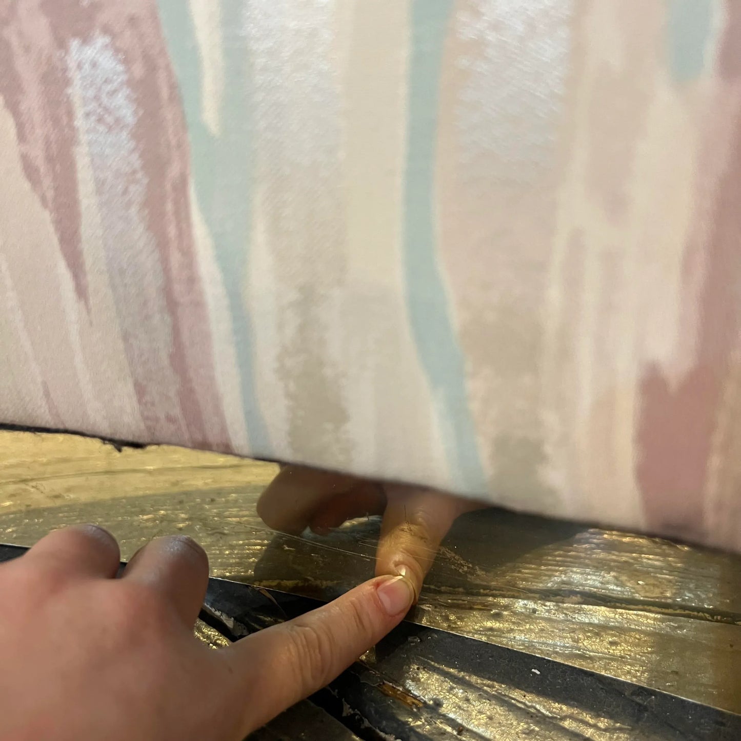 Curved Sectional 80s Sofa With Brass Base Detailing