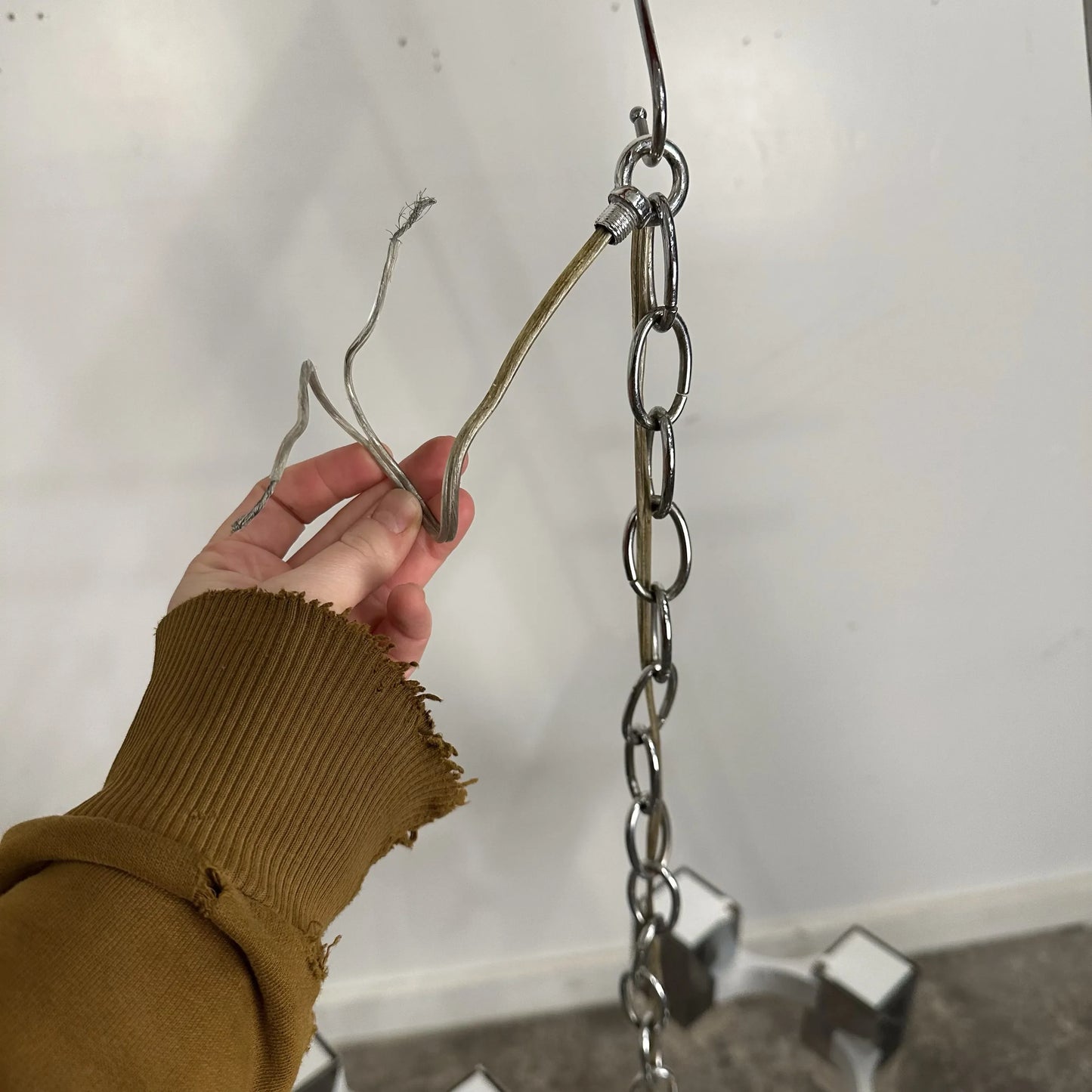 Mid Century Modern Gaetano Sciolari Cubic Chandelier “Ice Cube”