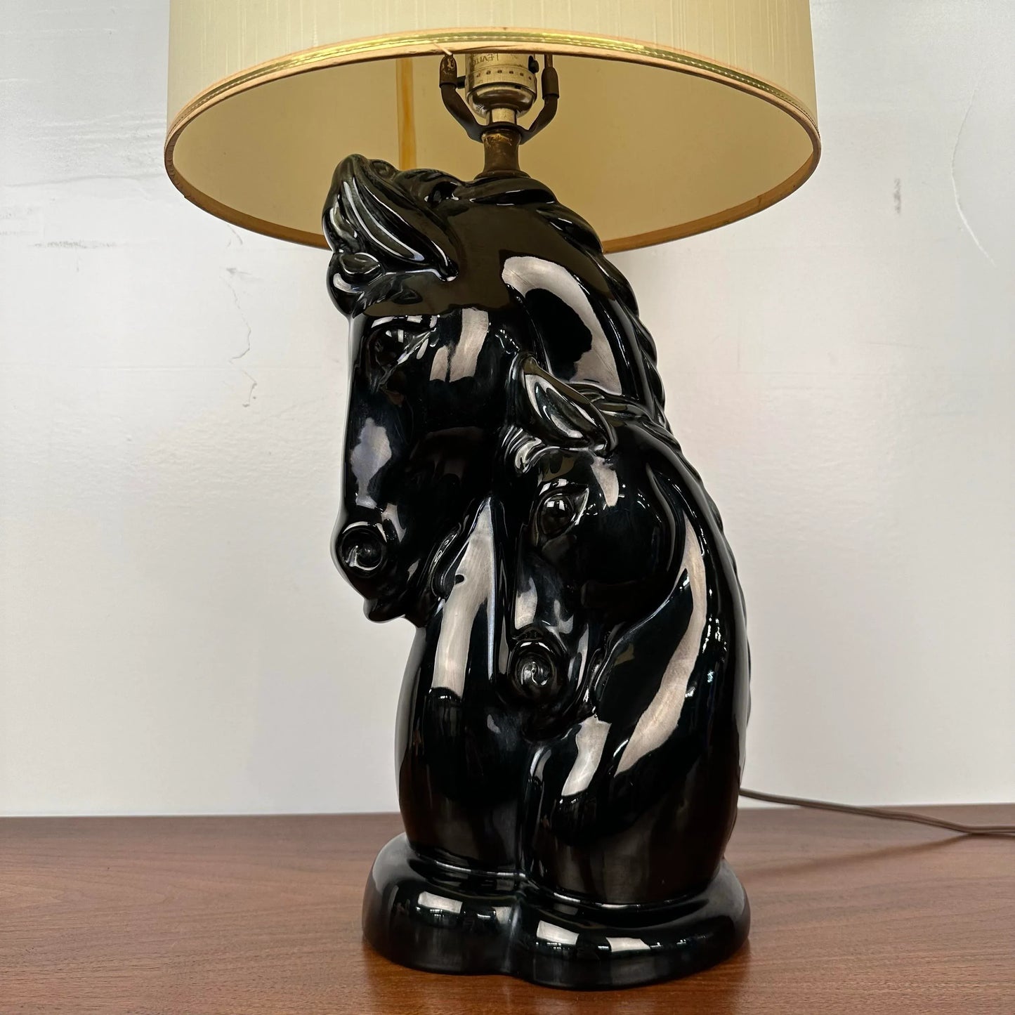 Mid 20th Century Horse and Foal Glazed Table Lamp