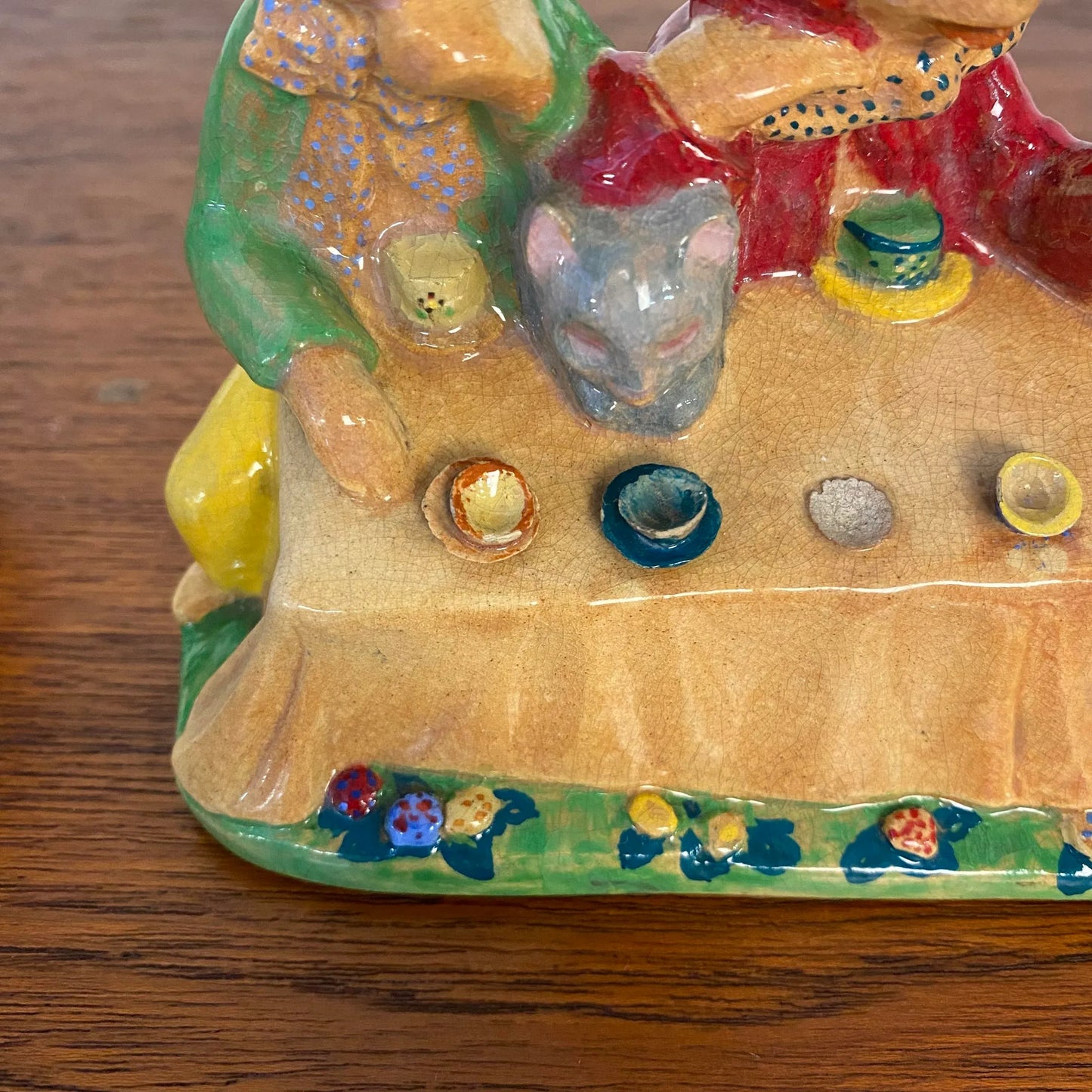 Ceramic Sculpture by Edris Eckhardt “Mad Hatter’s Tea Party” Alice in Wonderland