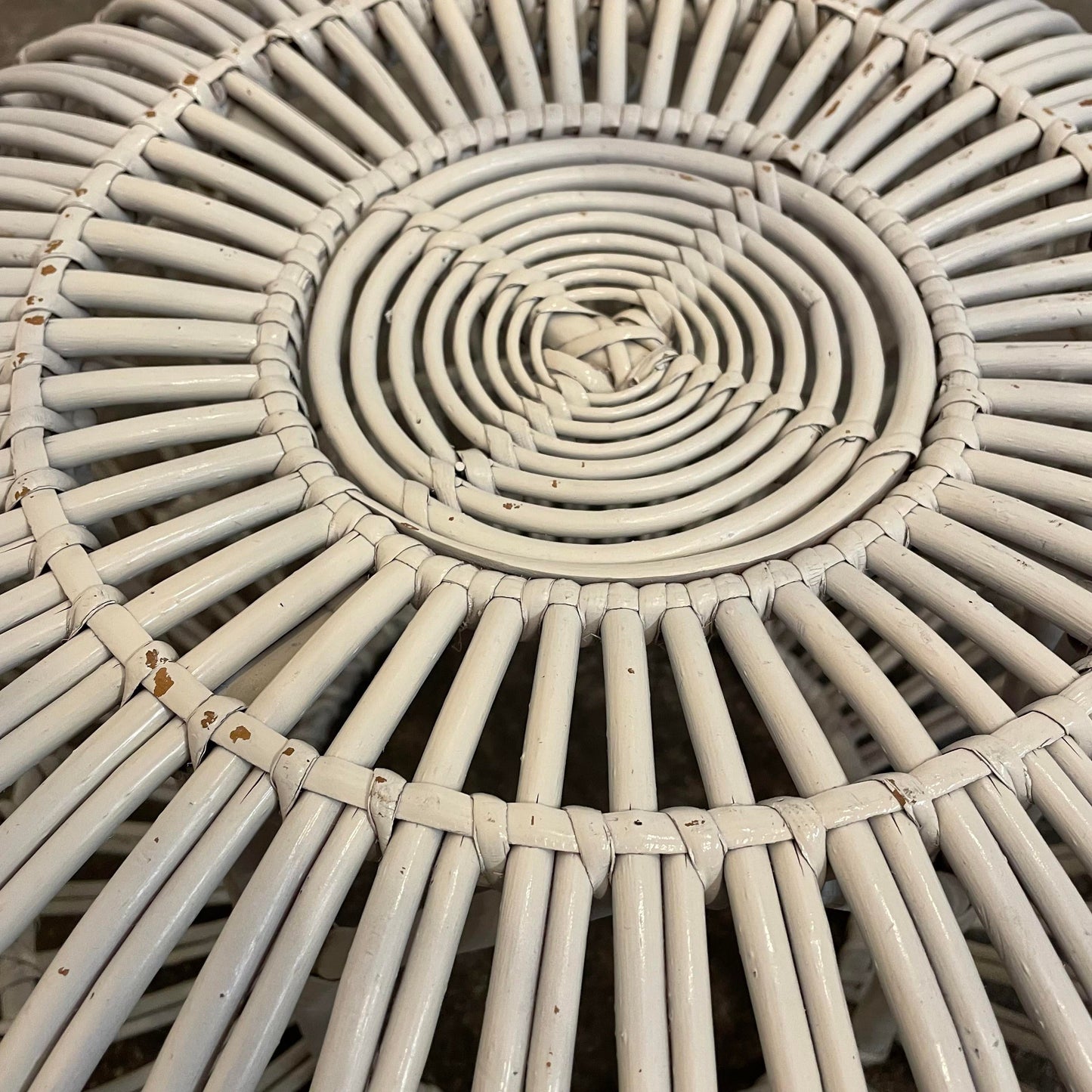 Mid Century Modern Franco Albini Rattan Pouf Ottoman