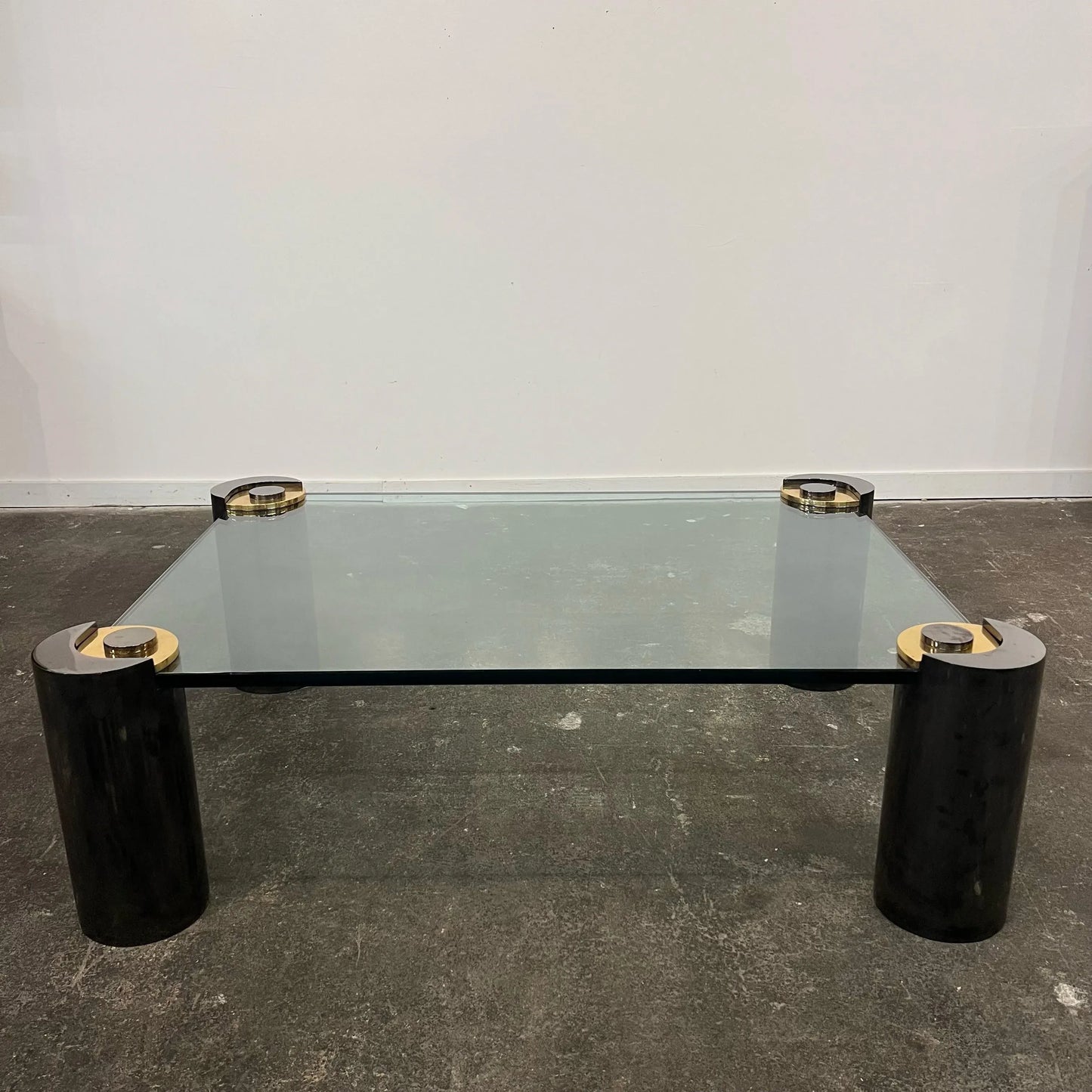 Karl Springer Postmodern Glass Top Coffee Table
