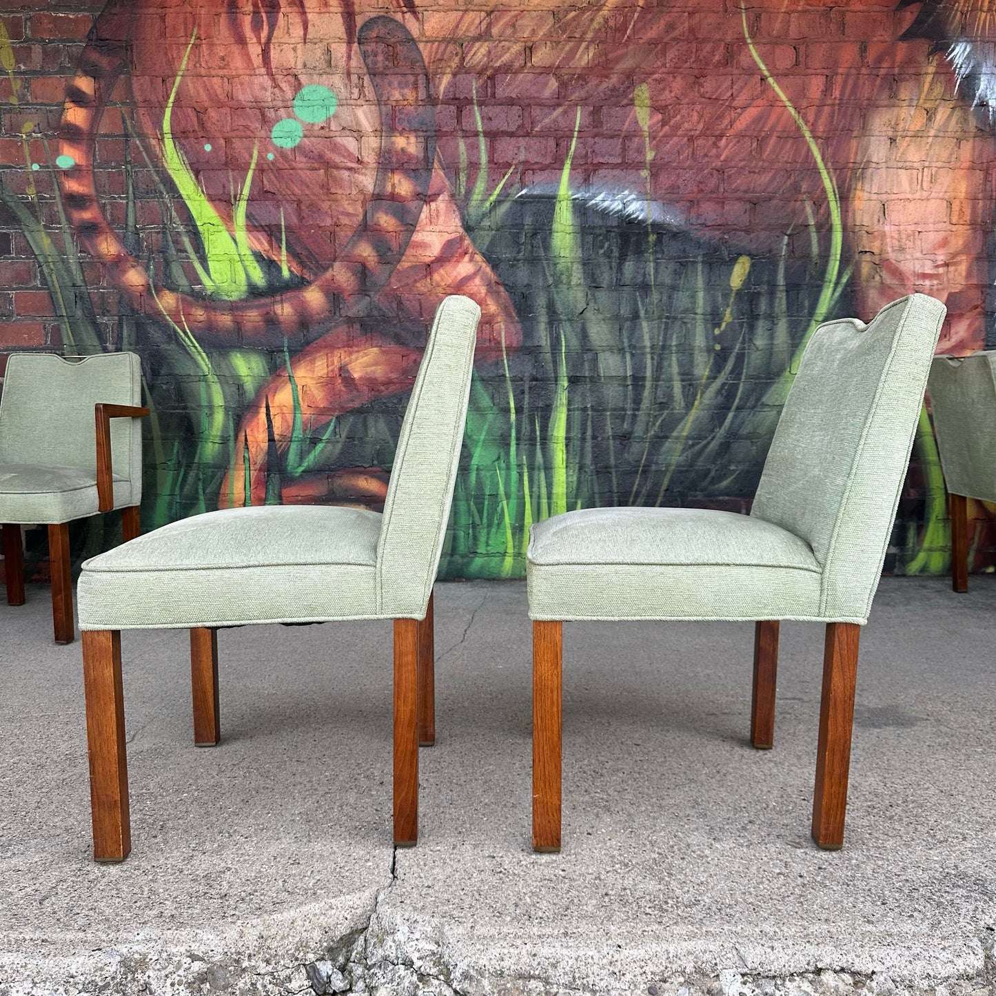 Set of 12 Edward Wormley for Dunbar With Brass Handles and Brass Feet