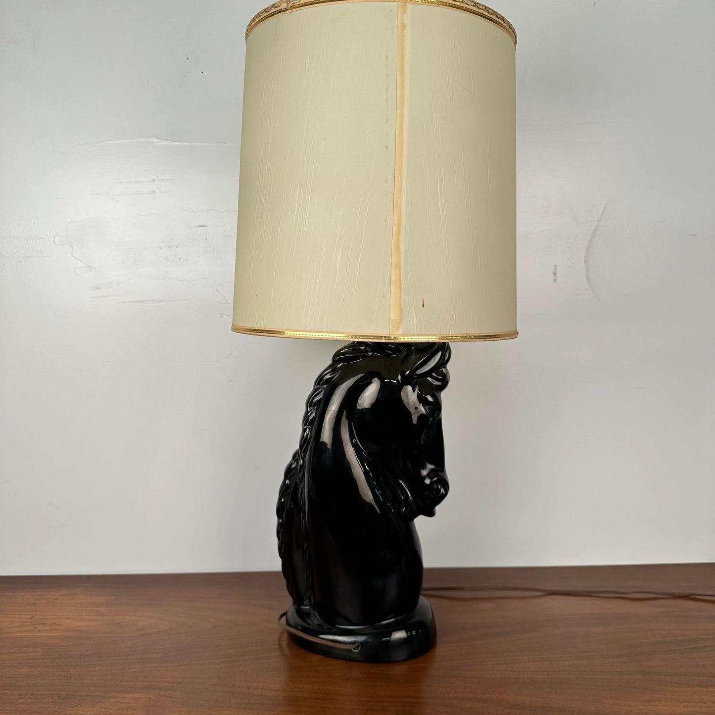 Mid 20th Century Horse and Foal Glazed Table Lamp