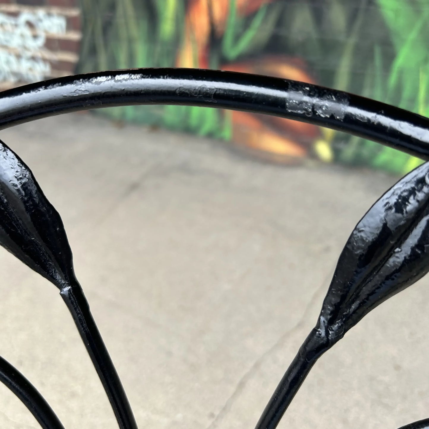 Mid 20th Century Salterini Outdoor Dining Chair Flower Stem Design, Attributed