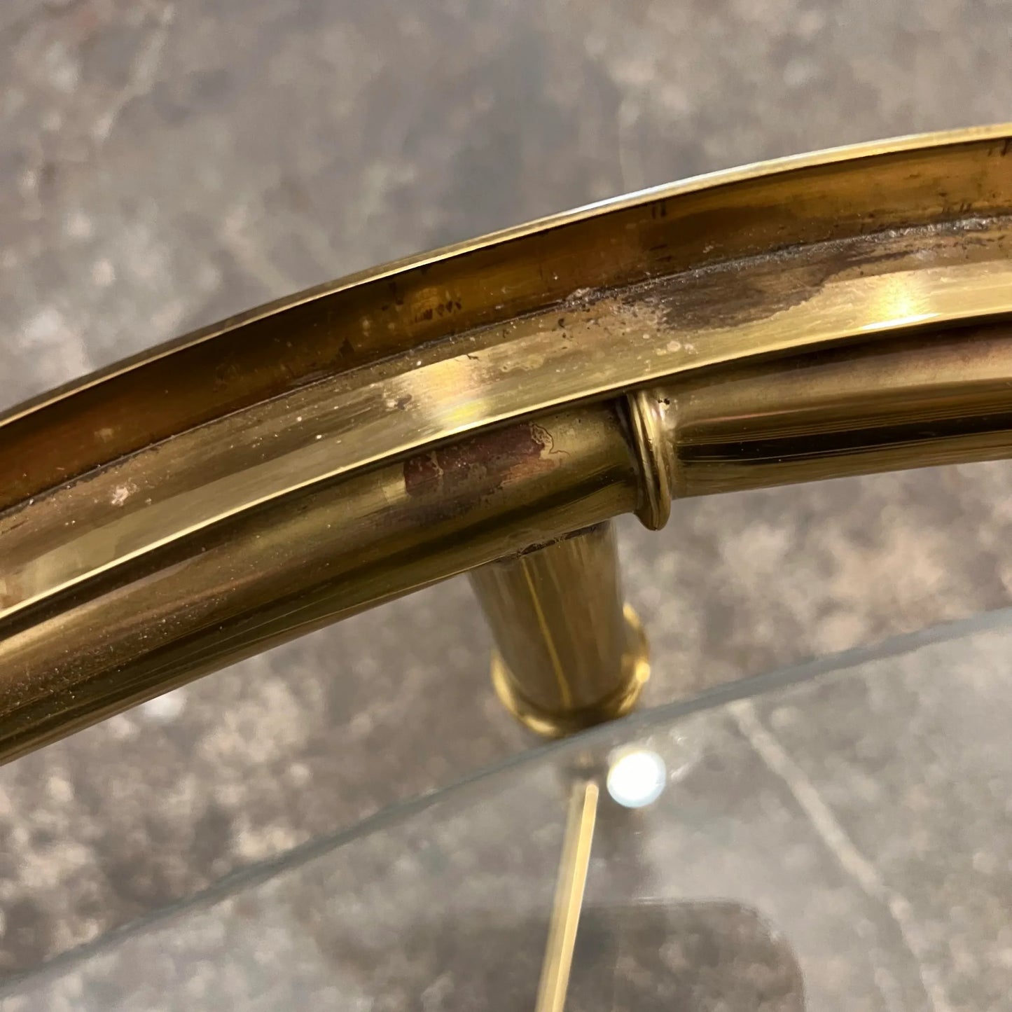 Pair of Faux Bamboo Brass Glass Oval Mastercraft End Tables