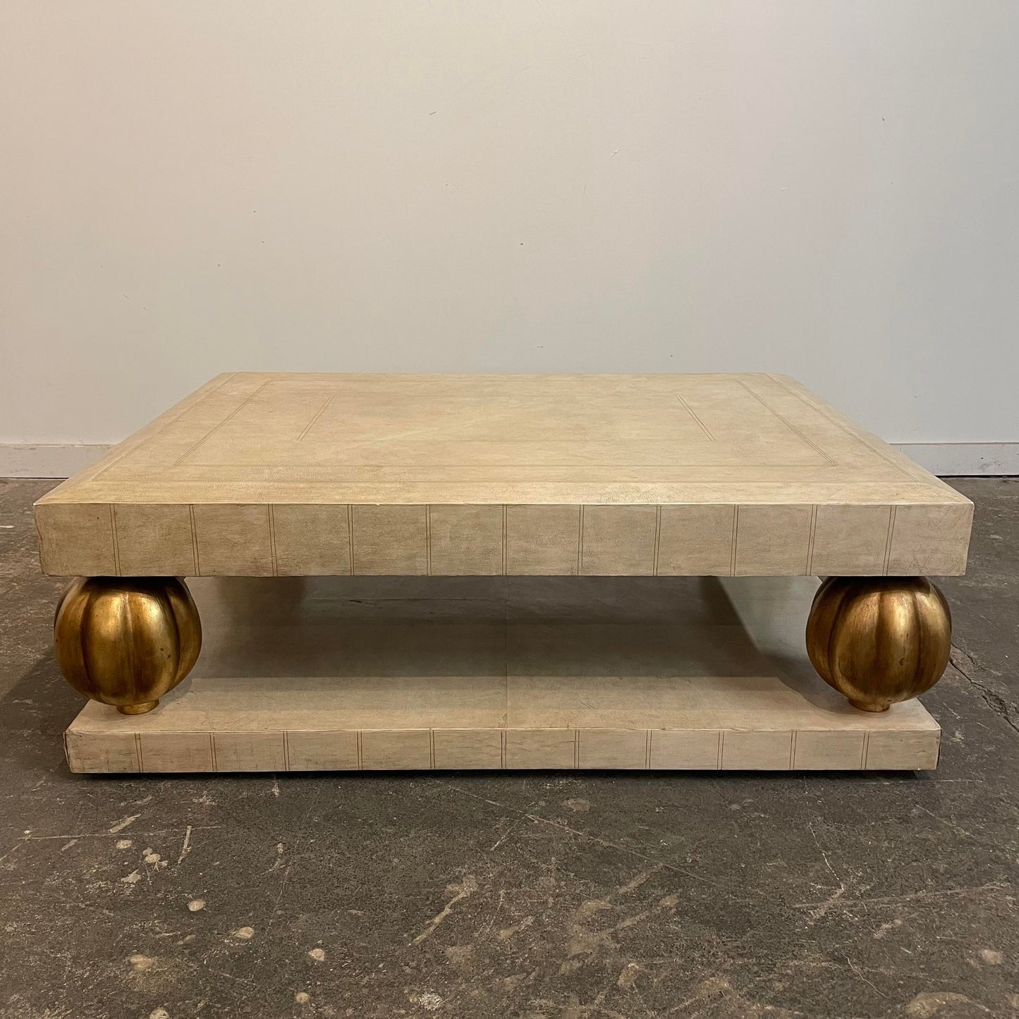 1980s Leather Wrapped Coffee Table