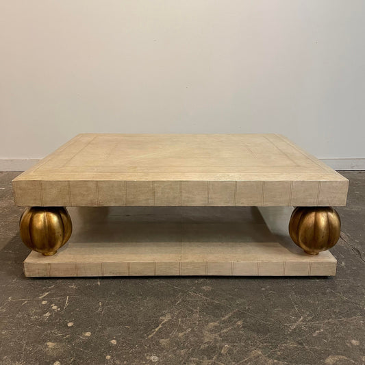 1980s Leather Wrapped Coffee Table