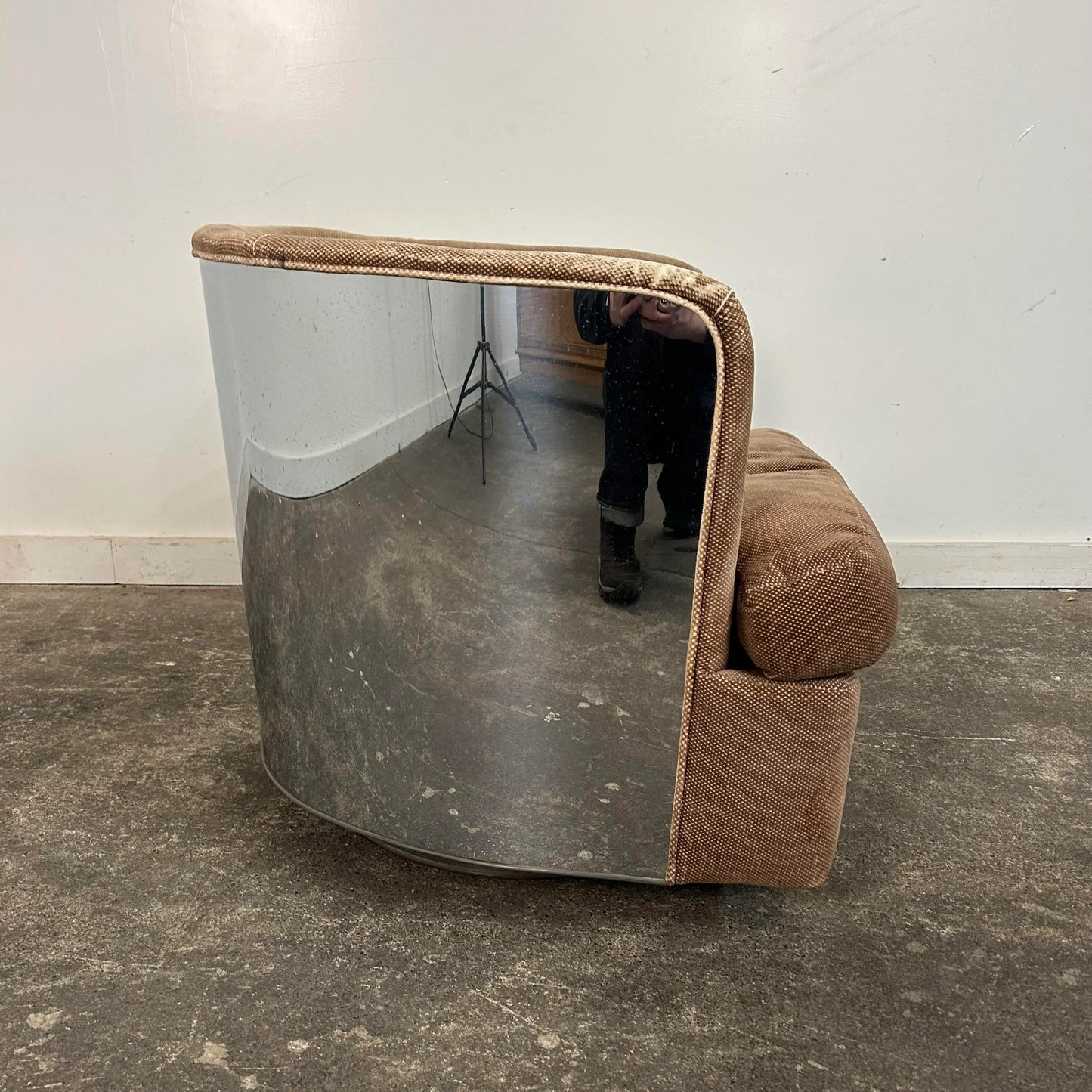 Milo Baughman Chrome Club Chair on Swivel Rock Base