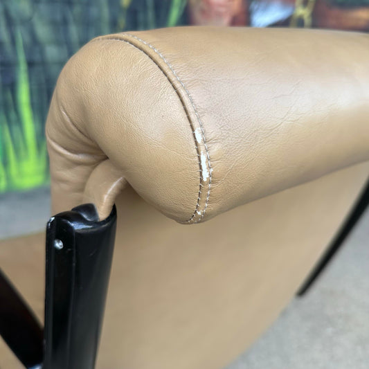 Pair of Tan Leather Office Chairs by Alfred Kill