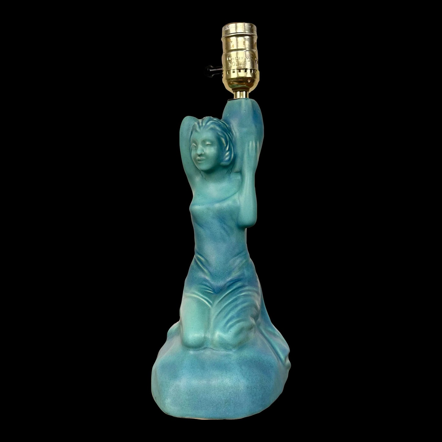 Art Deco Van Briggle Ceramic Figure Pottery Lamp