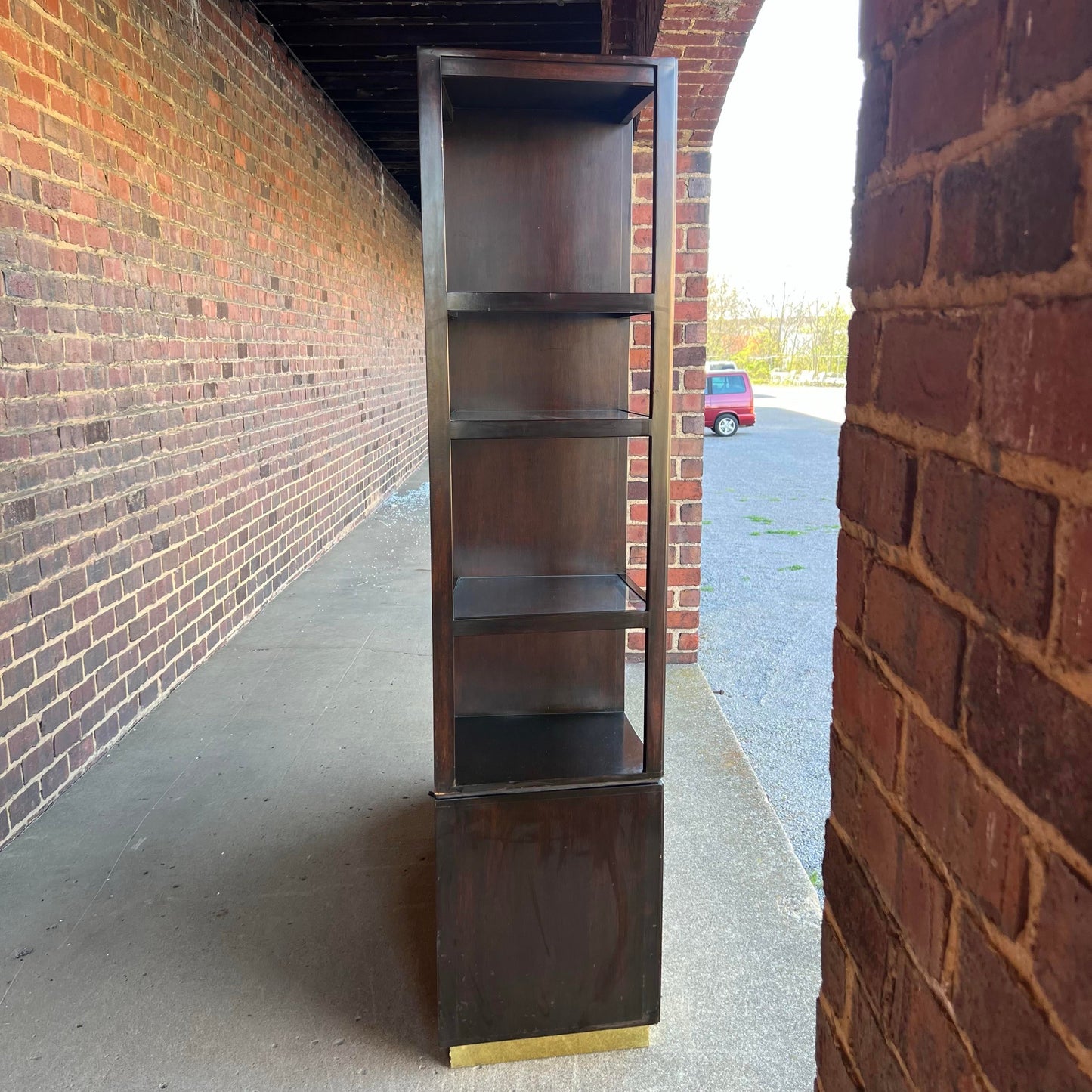 Edward Wormley for Dunbar Display Wall Unit Shelving Glass Brass