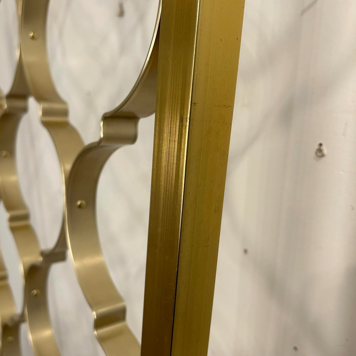 Mid Century Modern Brass Tension Rod Room Divider Gold Aluminum