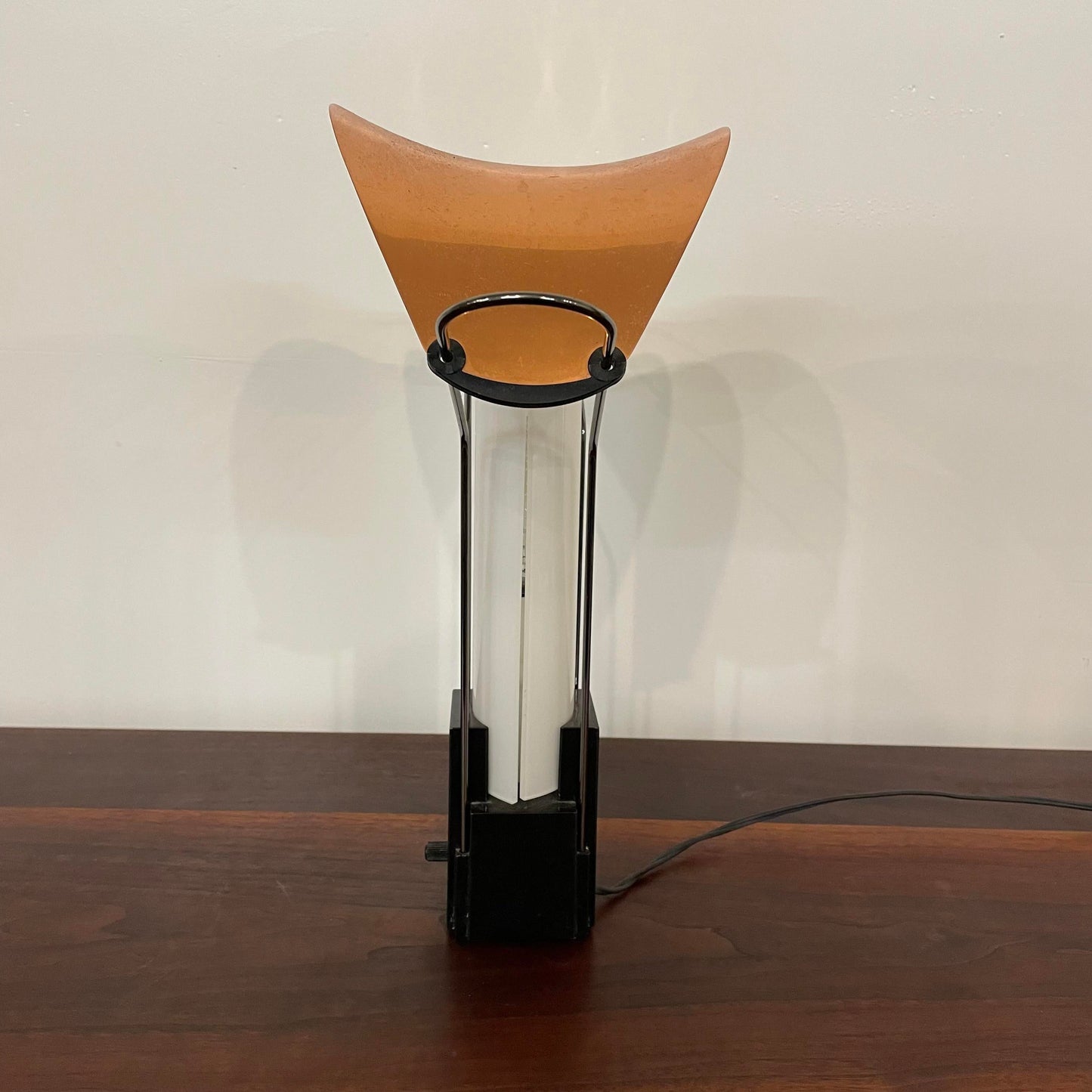 Italian Vintage Copper and Glass Table Lamp by Arteluce Palio