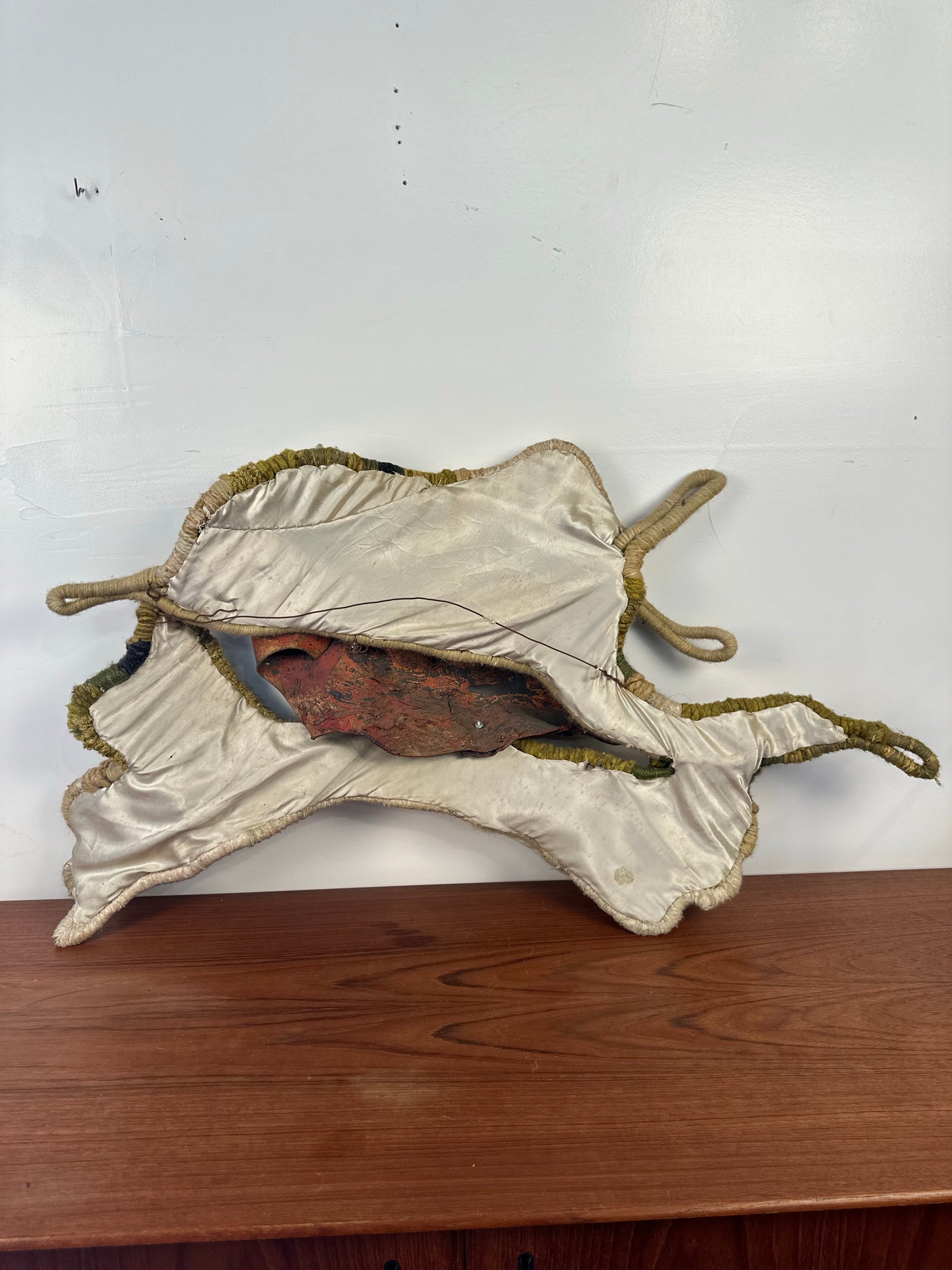 Fiber and Enamel Wall Art Hanging 70’s