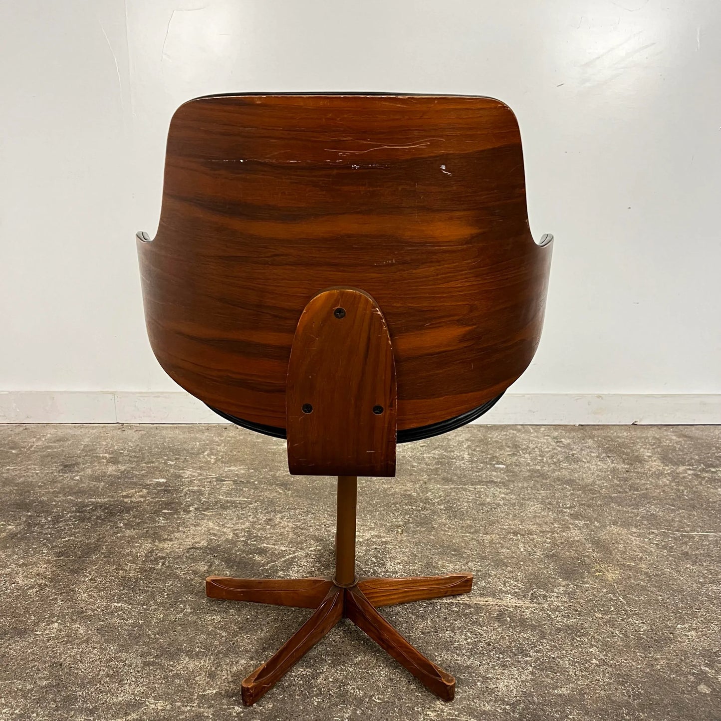 Kodawood Bentwood Arm Swivel Chair Mid Century Modern Desk