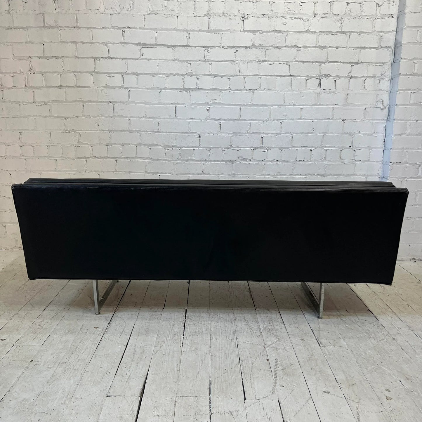 Prestige Leather Sofa With Chrome Legs