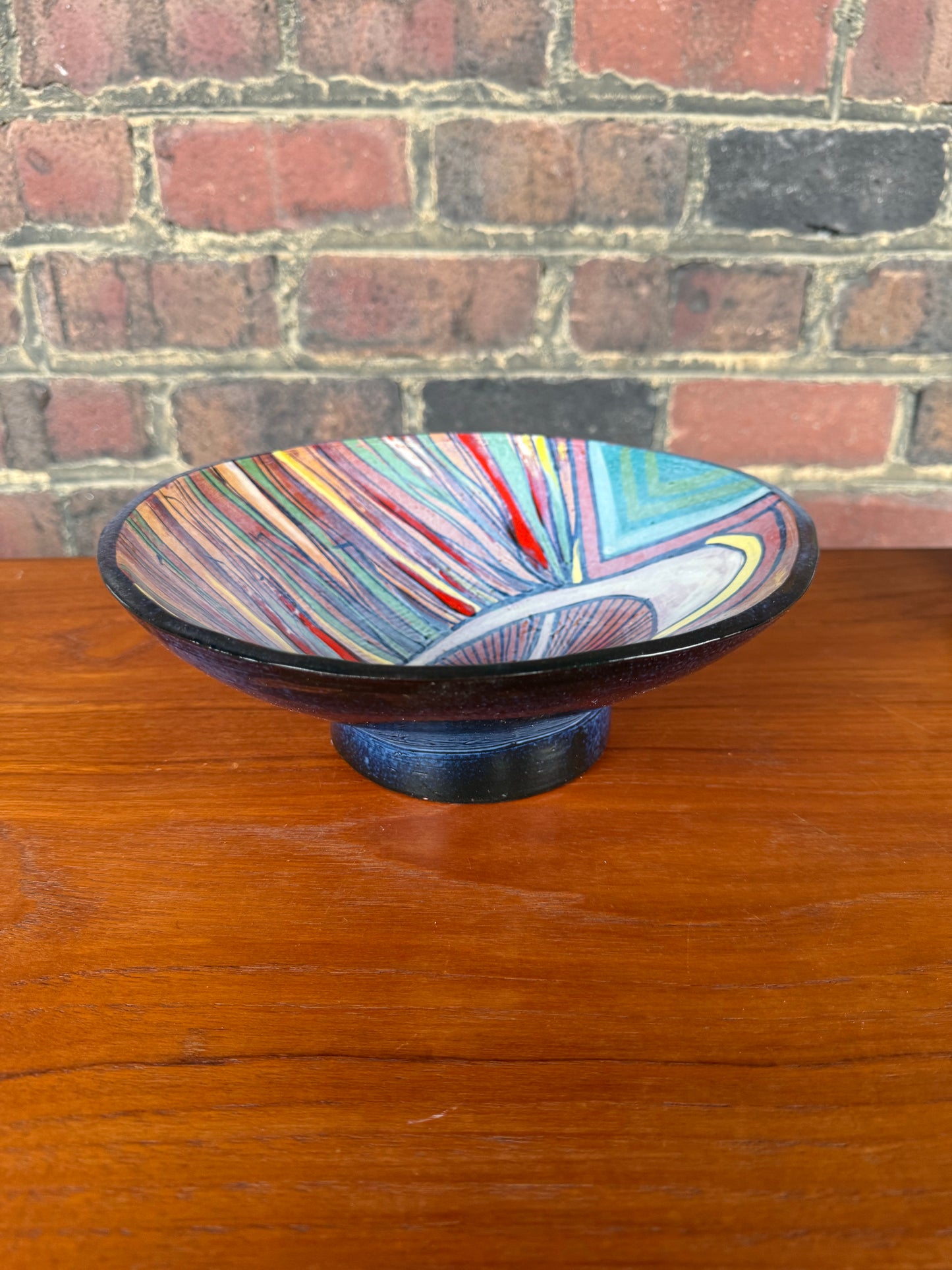 Taylor Ceramics Colorful Pottery Bowl Signed 92