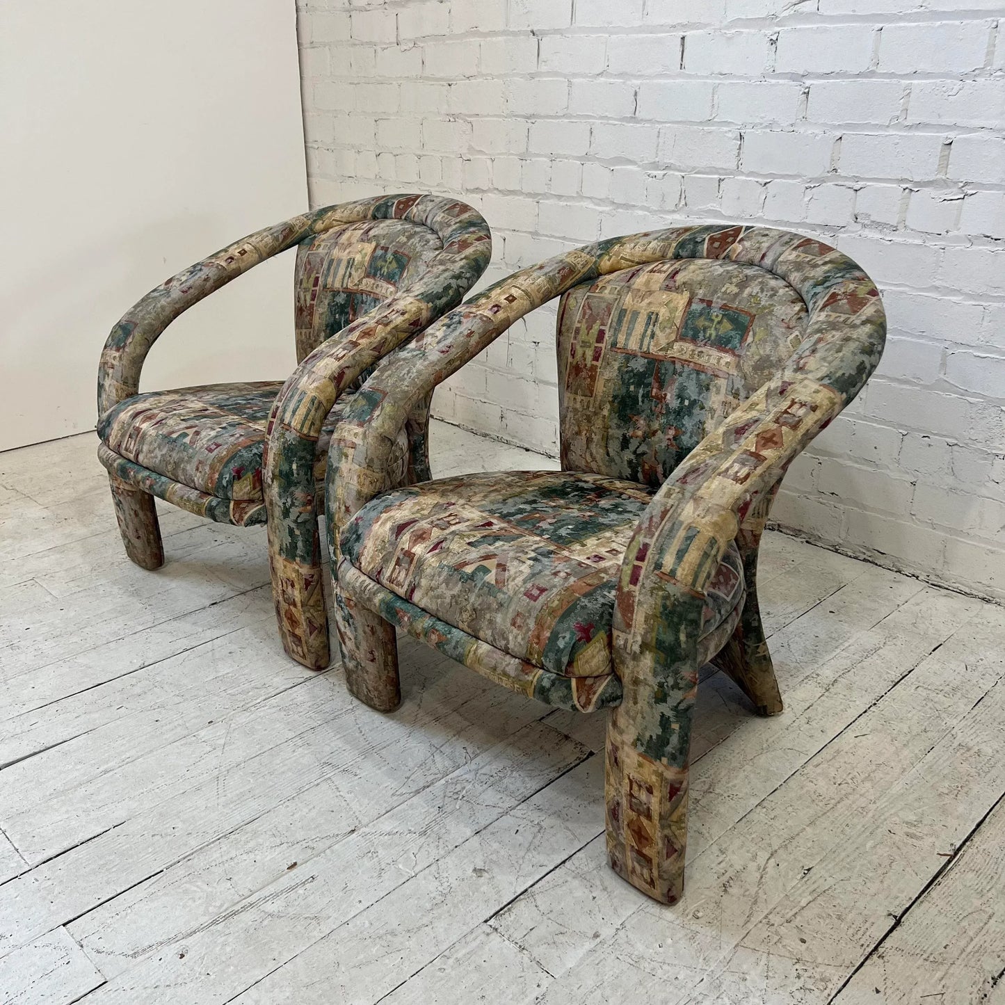 Pair of Kagan Style 3 Legged Arm Chairs 90’s