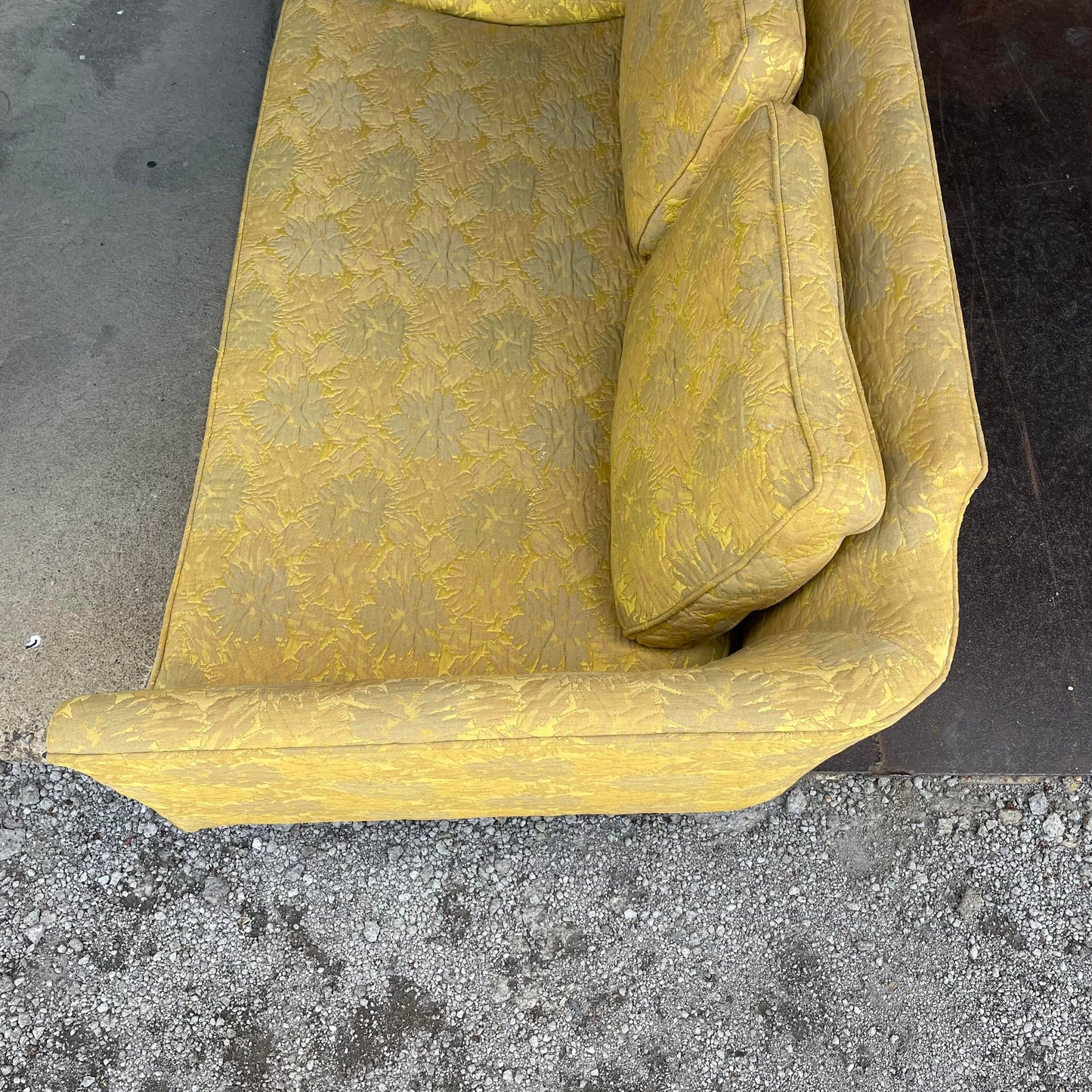 Mid Century Modern Erwin-Lambeth Brass Legged Sofa