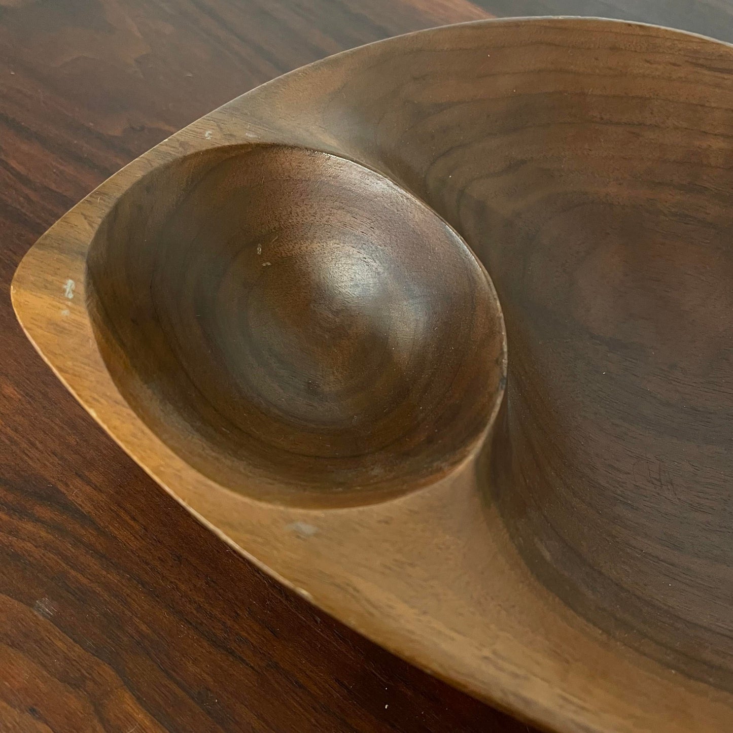 Mid-Century Modern Emil Milan Wooden Walnut Bowl