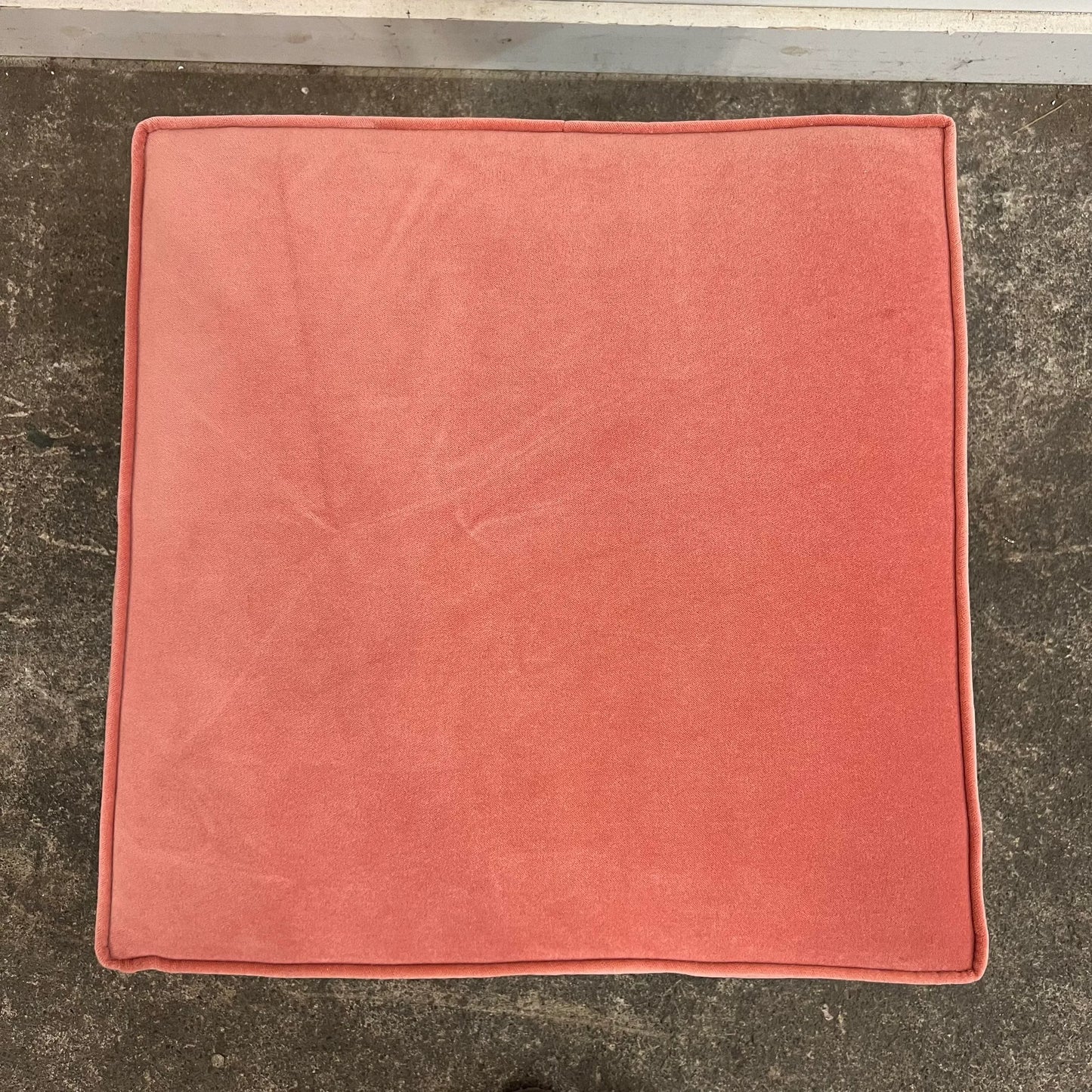 Paul McCobb Style Iron Ottoman Stool Pink Velvet