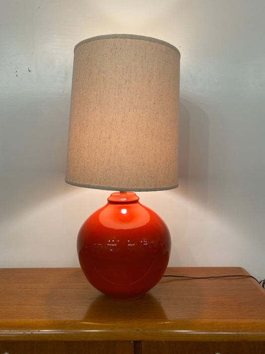 1960s Large Mid-Century Modern Red Table Lamp