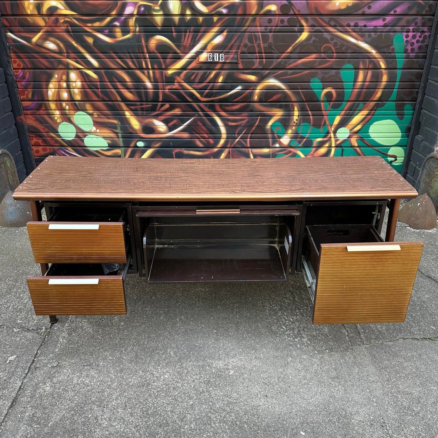 Alcoa/Reynolds/Gf Studios for Gordon Bumshaft Italic Credenza Mid-Century Modern