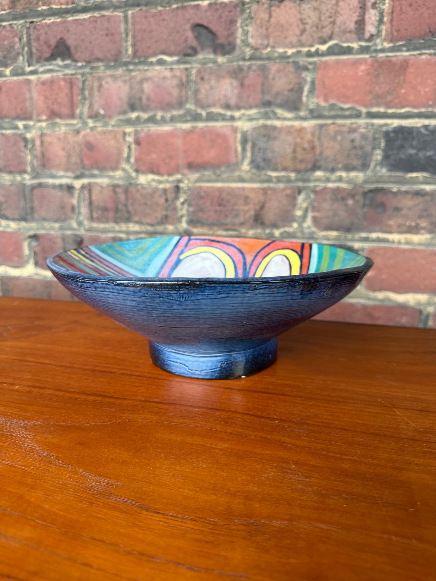 Taylor Ceramics Colorful Pottery Bowl Signed 92