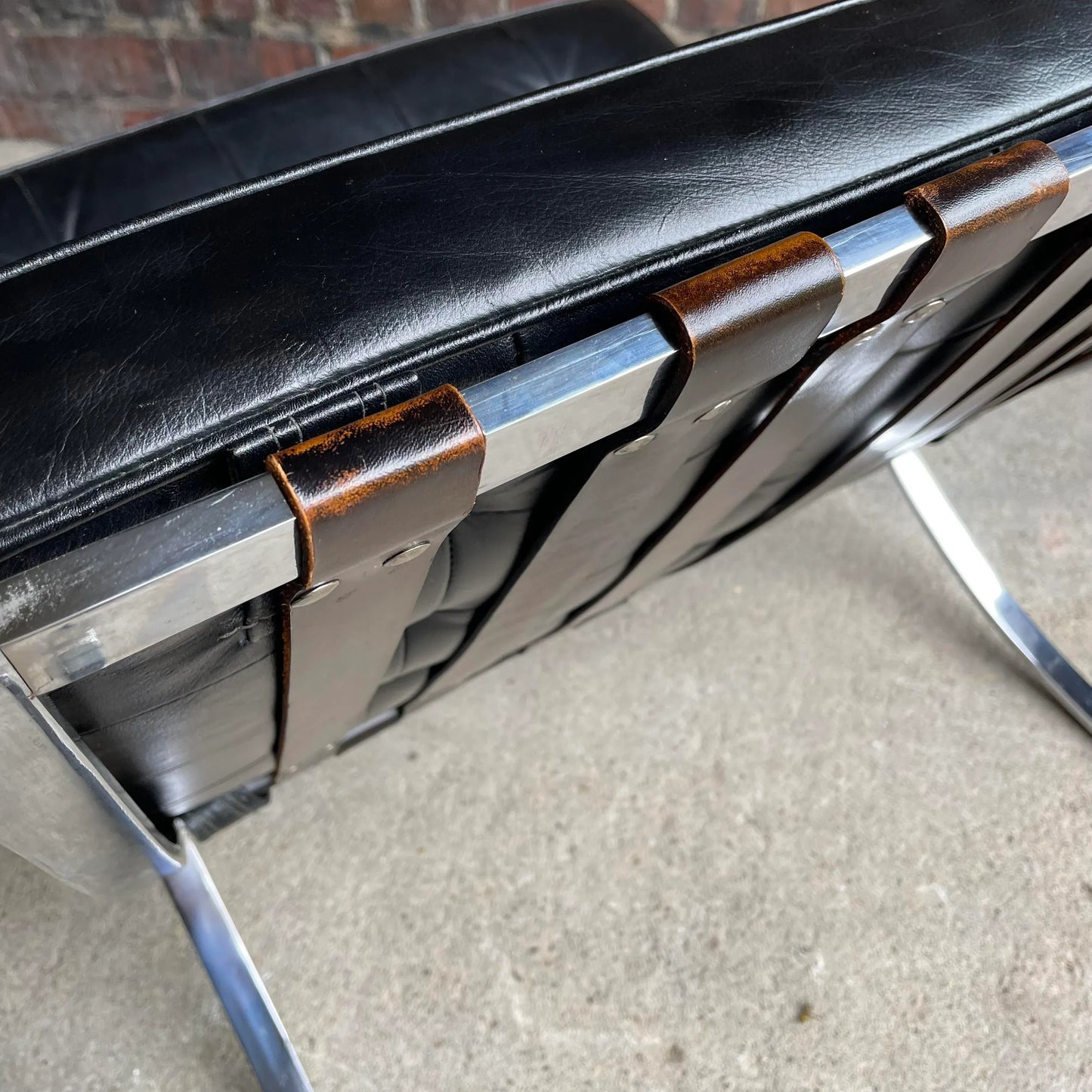 Charlton Chair Company Quality Made Barcelona Leather Chair Chrome