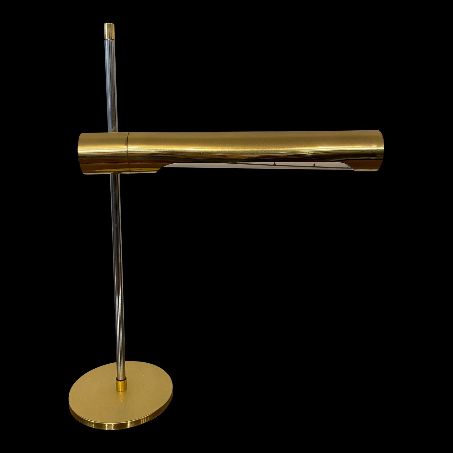 1970s Brass and Chrome Telescoping Desk Lamp