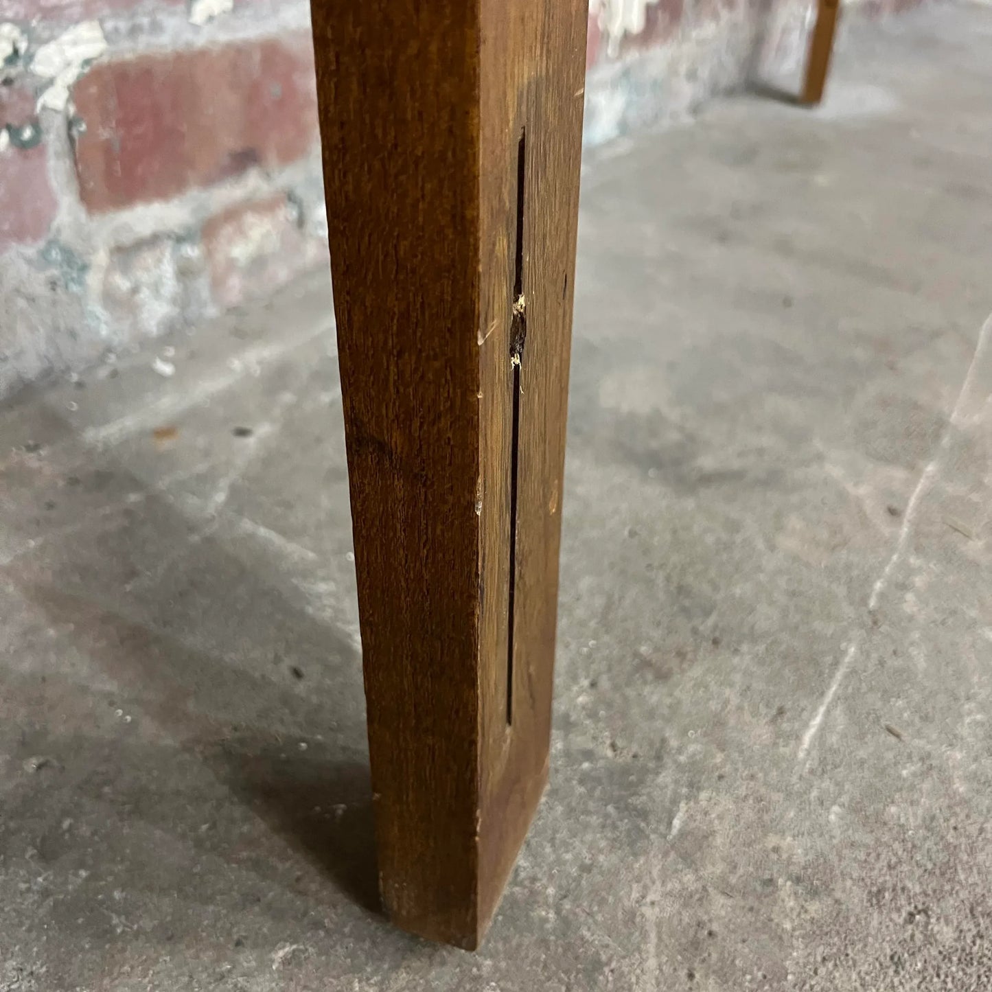 Mid Century Modern Full Size Headboard Walnut Brass Trim