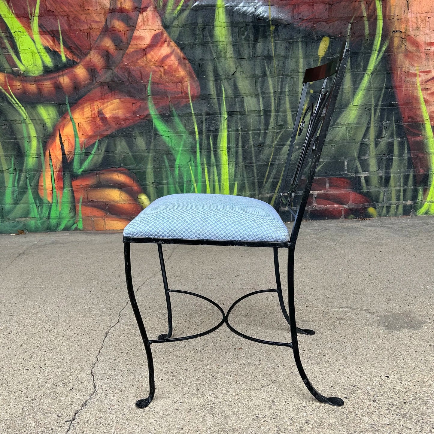 Mid 20th Century Salterini Abstract Floral Outdoor Dining Chair, Attributed
