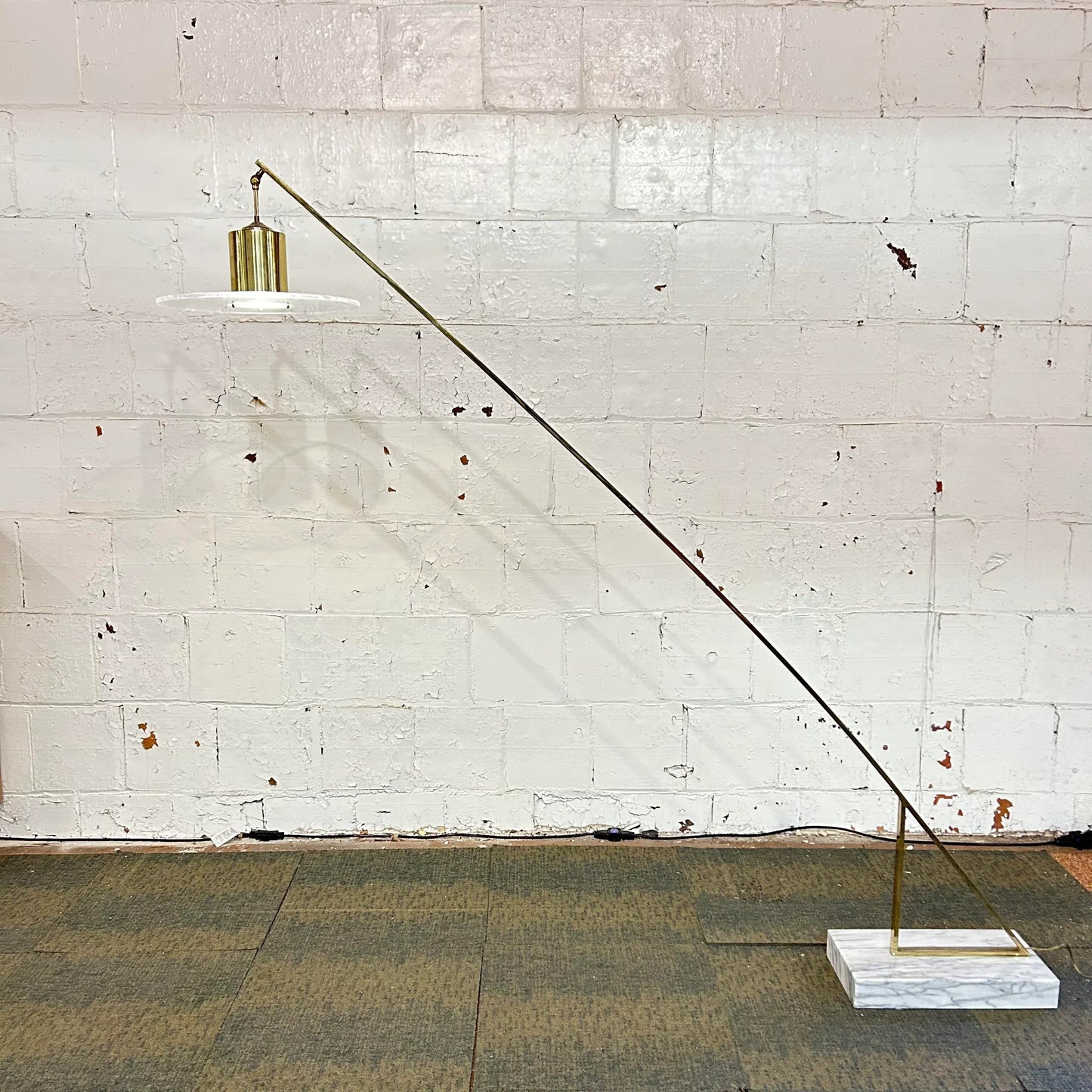 Achille Castiglioni Italian Floor Lamp Brass Marble Lucite