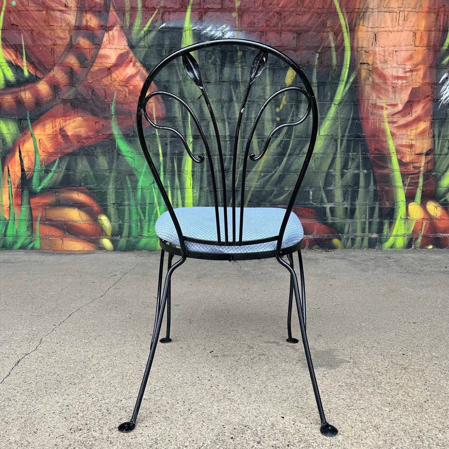 Mid 20th Century Salterini Outdoor Dining Chair Flower Stem Design, Attributed