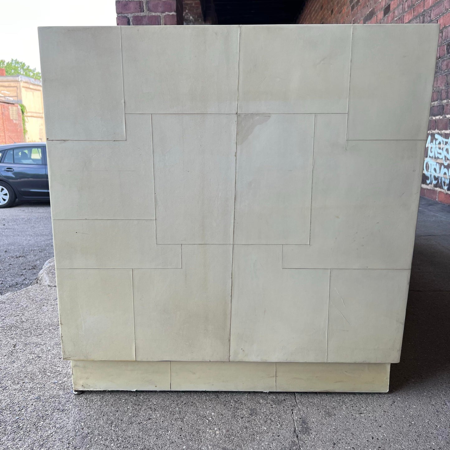 Karl Springer Goat Skin Wrapped Loveseat