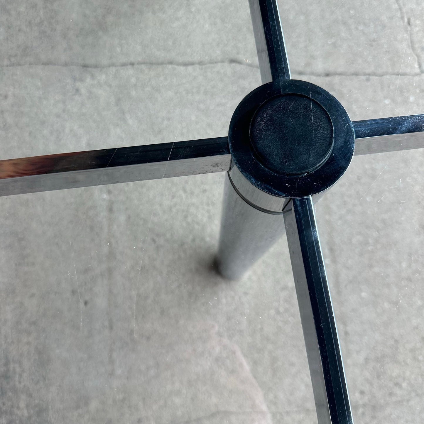 Tobia Scarpa Glass and Chrome Dining Table for Knoll